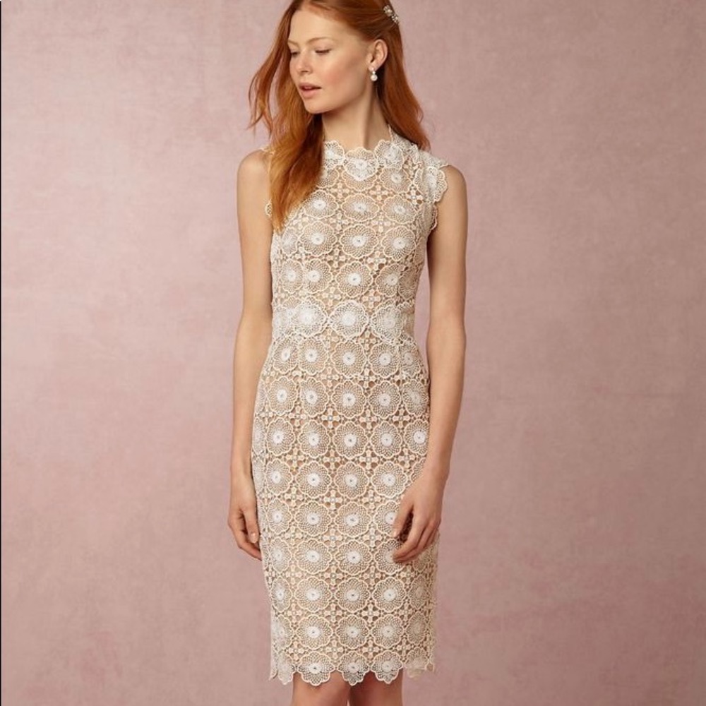 BHLDN NWT White Lace Sheath Dress